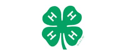 Green four-leaf clover with an "H" on each leaf, symbolizing the 4-H organization.